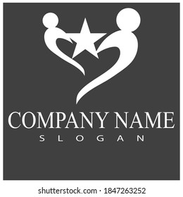 Human character logo sign illustration vector design