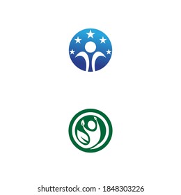 Human character logo sign illustration vector design