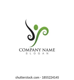 Human character logo sign illustration vector design