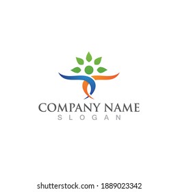 Human character logo sign illustration vector design
