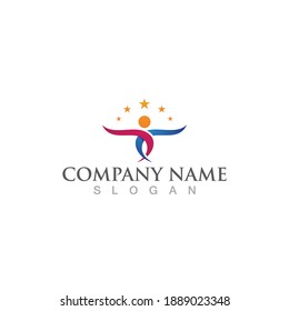 Human character logo sign illustration vector design