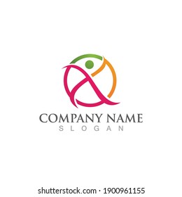 Human character logo sign illustration vector design
