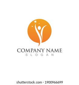 Human character logo sign illustration vector design