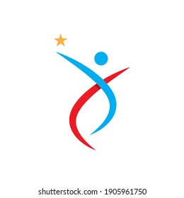 Human character logo sign illustration vector design