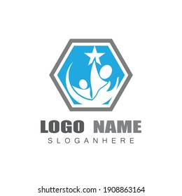 Human character logo sign illustration vector design