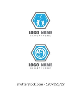 Human character logo sign illustration vector design