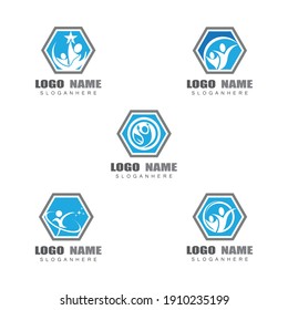 Human character logo sign illustration vector design