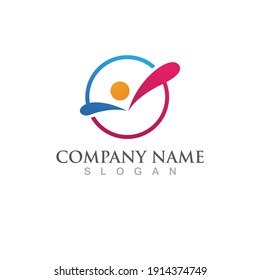 Human character logo sign illustration vector design