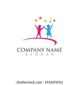 Human character logo sign illustration vector design