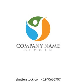 Human character logo sign illustration vector design