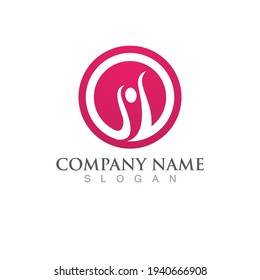 Human character logo sign illustration vector design