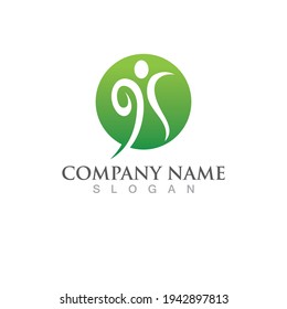 Human character logo sign illustration vector design
