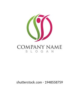 Human character logo sign illustration vector design