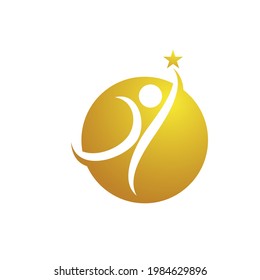 Human character logo sign illustration vector design