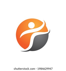 Human character logo sign illustration vector design