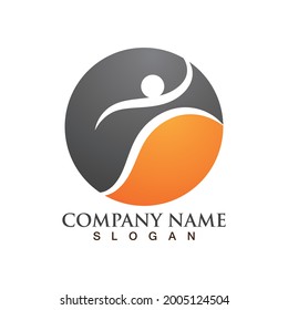 Human character logo sign illustration vector design