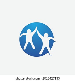 Human character logo sign illustration vector design