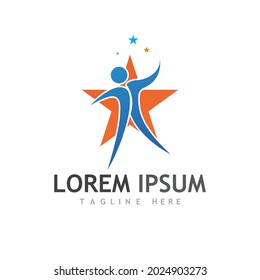 Human character logo sign illustration vector design