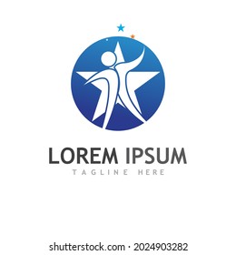 Human character logo sign illustration vector design