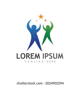 Human character logo sign illustration vector design