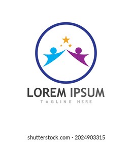 Human character logo sign illustration vector design