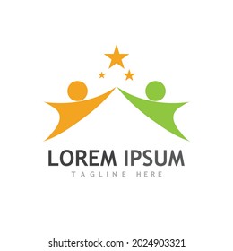 Human character logo sign illustration vector design