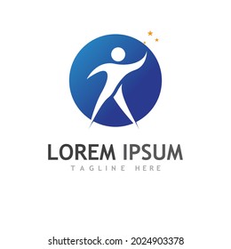 Human character logo sign illustration vector design