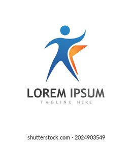 Human character logo sign illustration vector design