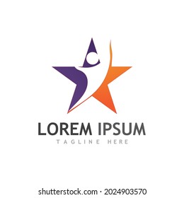 Human character logo sign illustration vector design