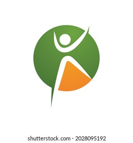 Human character logo sign illustration vector design