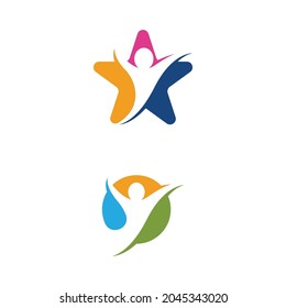 Human character logo sign illustration vector design