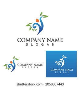 Human character logo sign illustration vector design
