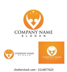 Human character logo sign illustration vector design