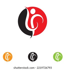 Human character logo sign illustration vector design