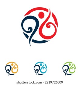 Human character logo sign illustration vector design