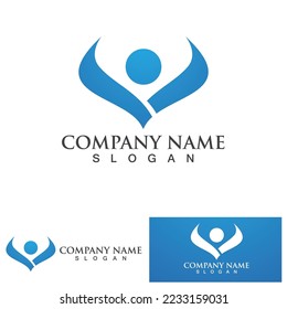 Human character logo sign illustration vector design