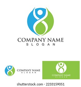 Human character logo sign illustration vector design