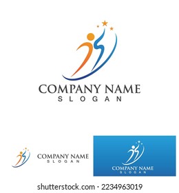 Human character logo sign illustration vector design