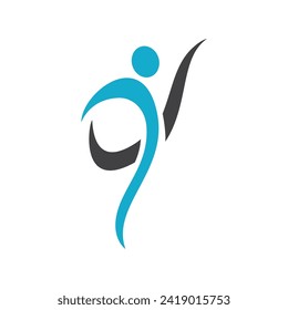 Human character logo sign illustration vector design