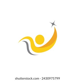 Human character logo sign illustration vector design