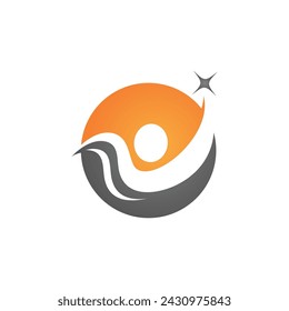 Human character logo sign illustration vector design