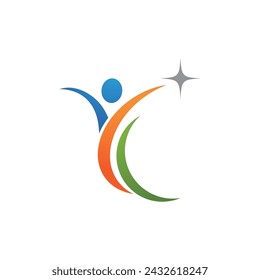 Human character logo sign illustration vector design