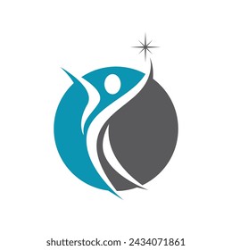 Human character logo sign illustration vector design