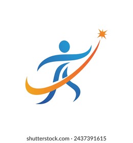 Human character logo sign illustration vector design