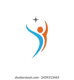 Human character logo sign illustration vector design