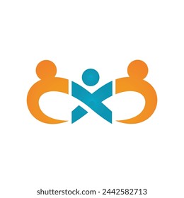 Human character logo sign illustration vector design