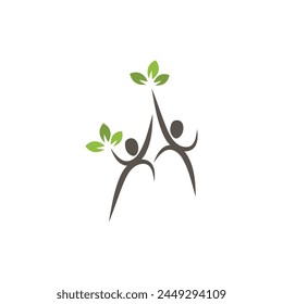 Human character logo sign illustration vector design