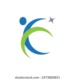 Human character logo sign illustration vector design