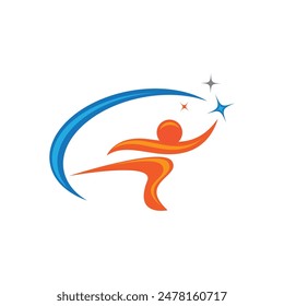 Human character logo sign illustration vector design