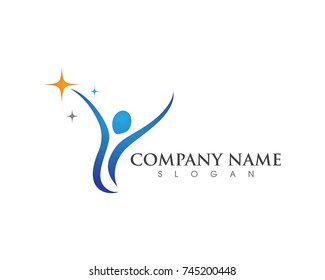 Human character logo sign illustration design